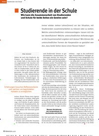 Titelbild der Ausgabe 10/2018 von Studierende in der Schule: Wie kann die Zusammenarbeit von Studierenden und Schule für beide Seiten ein Gewinn sein?. Zeitschriften als Abo oder epaper bei United Kiosk online kaufen.
