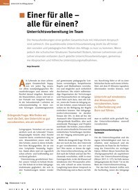 Titelbild der Ausgabe 8/2019 von .Einer für alle – alle für einen?: Unterrichtsvorbereitung im Team. Zeitschriften als Abo oder epaper bei United Kiosk online kaufen.