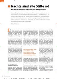 Titelbild der Ausgabe 11/2019 von ¦ Nachts sind alle Stifte rot: Korrekturfachlehrer brauchen jede Menge Humor. Zeitschriften als Abo oder epaper bei United Kiosk online kaufen.