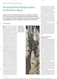 Titelbild der Ausgabe 6/2019 von Bronzezeitliche Königsresidenz am Rand der Wüste. Zeitschriften als Abo oder epaper bei United Kiosk online kaufen.