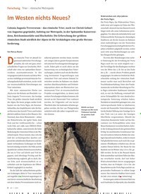 Titelbild der Ausgabe 1/2020 von Forschung Trier – römische Metropole: Im Westen nichts Neues?. Zeitschriften als Abo oder epaper bei United Kiosk online kaufen.