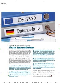 Titelbild der Ausgabe 8/2018 von Ein paar Schutzmaßnahmen. Zeitschriften als Abo oder epaper bei United Kiosk online kaufen.