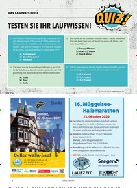 Titelbild der Ausgabe 5/2022 von TESTEN SIE IHR LAUFWISSEN!. Zeitschriften als Abo oder epaper bei United Kiosk online kaufen.