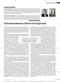 Titelbild der Ausgabe 40/2019 von Die Erste Seite: Verbandssanktionen: Reform mit Augenmaß. Zeitschriften als Abo oder epaper bei United Kiosk online kaufen.