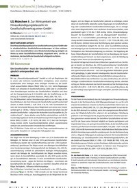 Titelbild der Ausgabe 45/2019 von Entscheidungen: LG München I: Zur Wirksamkeit von Hinauskündigungsklauseln im Gesellschaftsvertrag einer GmbH. Zeitschriften als Abo oder epaper bei United Kiosk online kaufen.