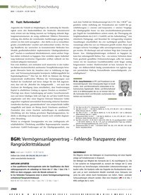 Titelbild der Ausgabe 50/2019 von BGH: Vermögensanlagevertrag – Fehlende Tranzparenz einer Rangrücktrittsklausel. Zeitschriften als Abo oder epaper bei United Kiosk online kaufen.