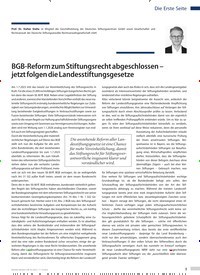 Titelbild der Ausgabe 42/2022 von BGB-Reform zum Stiftungsrecht abgeschlossen – jetzt folgen die Landesstiftungsgesetze. Zeitschriften als Abo oder epaper bei United Kiosk online kaufen.
