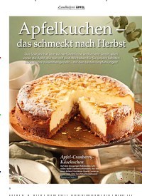 Titelbild der Ausgabe 5/2022 von Apfelkuchen das schmeckt nach Herbst. Zeitschriften als Abo oder epaper bei United Kiosk online kaufen.