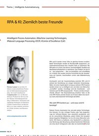 Titelbild der Ausgabe 5/2019 von RPA & KI: Ziemlich beste Freunde. Zeitschriften als Abo oder epaper bei United Kiosk online kaufen.