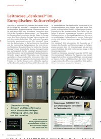 Titelbild der Ausgabe 1/2018 von Leitmesse „denkmal“ im Europäischen Kulturerbejahr. Zeitschriften als Abo oder epaper bei United Kiosk online kaufen.