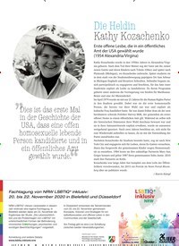 Titelbild der Ausgabe 6/2020 von Die Heldin Kathy Kozachenko. Zeitschriften als Abo oder epaper bei United Kiosk online kaufen.