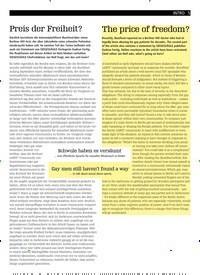 Titelbild der Ausgabe 10/2019 von The price of freedom?. Zeitschriften als Abo oder epaper bei United Kiosk online kaufen.