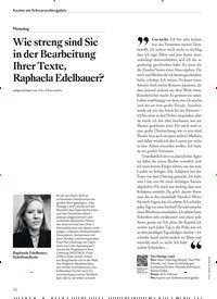 Titelbild der Ausgabe 2/2023 von Wie streng sind Sie in der Bearbeitung Ihrer Texte, Raphaela Edelbauer?. Zeitschriften als Abo oder epaper bei United Kiosk online kaufen.