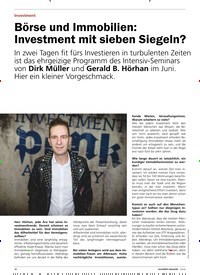 Titelbild der Ausgabe 3/2018 von Börse und Immobilien: Investment mit sieben Siegeln?. Zeitschriften als Abo oder epaper bei United Kiosk online kaufen.