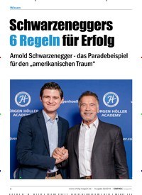 Titelbild der Ausgabe 2/2019 von Schwarzeneggers 6 Regeln für Erfolg. Zeitschriften als Abo oder epaper bei United Kiosk online kaufen.