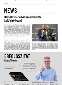 Titelbild der Ausgabe 2/2022 von Bernd Breiter erhält renommierten Luftfahrt-Award. Zeitschriften als Abo oder epaper bei United Kiosk online kaufen.