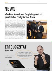 Titelbild der Ausgabe 4/2022 von »Top Gun: Maverick« – Einspielergebnis ist persönlicher Erfolg für Tom Cruise. Zeitschriften als Abo oder epaper bei United Kiosk online kaufen.