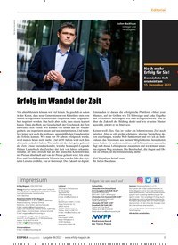 Titelbild der Ausgabe 6/2022 von Erfolg im Wandel der Zeit. Zeitschriften als Abo oder epaper bei United Kiosk online kaufen.