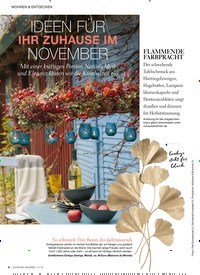 Titelbild der Ausgabe 11/2019 von IDEEN FÜR IHR ZUHAUSE IM NOVEMBER. Zeitschriften als Abo oder epaper bei United Kiosk online kaufen.
