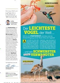 Titelbild der Ausgabe 2/2019 von KAUM ZU GLAUBEN: Der LEICHTESTE VOGEL der Welt. Zeitschriften als Abo oder epaper bei United Kiosk online kaufen.