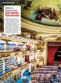 Titelbild der Ausgabe 20/2018 von FOTO DER WOCHE: Mitten in Buenos Aires: EINE BÜHNE FÜR BÜCHER. Zeitschriften als Abo oder epaper bei United Kiosk online kaufen.