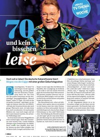 Titelbild der Ausgabe 23/2018 von TV-THEMA DER WOCHE: 70 und kein bisschen leise. Zeitschriften als Abo oder epaper bei United Kiosk online kaufen.