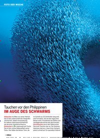 Titelbild der Ausgabe 10/2019 von FOTO DER WOCHE: Tauchen vor den Philippinen: IM AUGE DES SCHWARMS. Zeitschriften als Abo oder epaper bei United Kiosk online kaufen.