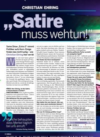 Titelbild der Ausgabe 16/2019 von CHRISTIAN EHRING: „ Satire muss wehtun!“. Zeitschriften als Abo oder epaper bei United Kiosk online kaufen.