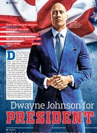 Titelbild der Ausgabe 15/2019 von REPORT: Dwayne Johnson for PRESIDENT. Zeitschriften als Abo oder epaper bei United Kiosk online kaufen.
