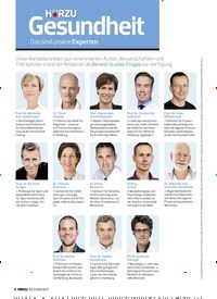 Titelbild der Ausgabe 4/2020 von HORZU Gesundheit: Das sind unsere Experten. Zeitschriften als Abo oder epaper bei United Kiosk online kaufen.