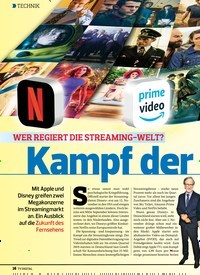Titelbild der Ausgabe 22/2019 von WER REGIERT DIE STREAMING-WELT? Kampf der Giganten. Zeitschriften als Abo oder epaper bei United Kiosk online kaufen.