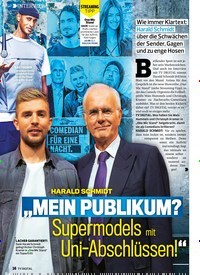 Titelbild der Ausgabe 15/2022 von HARALD SCHMIDT „MEIN PUBLIKUM? Supermodels mit Uni-Abschlüssen!“. Zeitschriften als Abo oder epaper bei United Kiosk online kaufen.