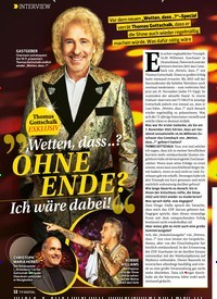 Titelbild der Ausgabe 24/2022 von ‚Wetten, dass ..?‘ OHNE ENDE? Ich wäre dabei!. Zeitschriften als Abo oder epaper bei United Kiosk online kaufen.