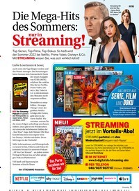 Titelbild der Ausgabe 2/2022 von Die Mega-Hits des Sommers: nur in Streaming!. Zeitschriften als Abo oder epaper bei United Kiosk online kaufen.
