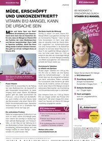 Titelbild der Ausgabe 25/2018 von Gesundheits-Tipp: MÜDE, ERSCHÖPFT UND UNKONZENTRIERT? VITAMIN B12-MANGEL KANN DIE URSACHE SEIN. Zeitschriften als Abo oder epaper bei United Kiosk online kaufen.