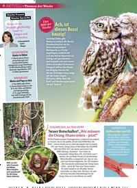 Titelbild der Ausgabe 36/2018 von Themen der Woche: Das Bild der Woche Ach, ist dieses Bussi kauzig!. Zeitschriften als Abo oder epaper bei United Kiosk online kaufen.