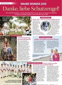 Titelbild der Ausgabe 1/2019 von AKTUELL: WAHRE WUNDER 2018: Danke, liebe Schutzengel!. Zeitschriften als Abo oder epaper bei United Kiosk online kaufen.