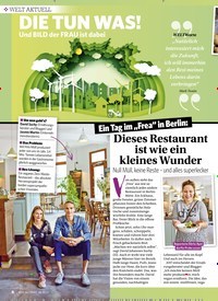 Titelbild der Ausgabe 46/2019 von WELT AKTUELL: DIE TUN WAS! Und BILD der FRAU ist dabei Ein Tag im „Frea“ in Berlin: Dieses Restaurant ist wie ein kleines Wunder. Zeitschriften als Abo oder epaper bei United Kiosk online kaufen.