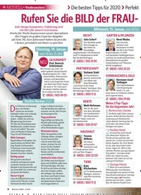 Titelbild der Ausgabe 3/2020 von Verbraucher: Rufen Sie die BILD der FRAU- Top-Experten einfach an!. Zeitschriften als Abo oder epaper bei United Kiosk online kaufen.