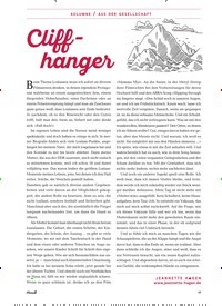 Titelbild der Ausgabe 15/2019 von KOLUMNE / AUS DER GESELLSCHAFT: Cliffhanger. Zeitschriften als Abo oder epaper bei United Kiosk online kaufen.