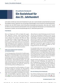 Titelbild der Ausgabe 4/2019 von Der politische Standpunkt: Ein Sozialstaat für das 21. Jahrhundert. Zeitschriften als Abo oder epaper bei United Kiosk online kaufen.