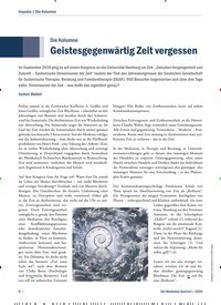 Titelbild der Ausgabe 1/2020 von Die Kolumne: Geistesgegenwärtig Zeit vergessen. Zeitschriften als Abo oder epaper bei United Kiosk online kaufen.