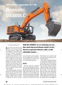 Titelbild der Ausgabe 6/2019 von Cover story: Affordable excavator in 1:50 Doosan DX800LC. Zeitschriften als Abo oder epaper bei United Kiosk online kaufen.