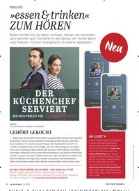 Titelbild der Ausgabe 12/2019 von PODCASTS: »essen & trinken« ZUM HÖREN. Zeitschriften als Abo oder epaper bei United Kiosk online kaufen.