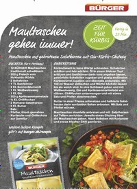 Titelbild der Ausgabe 10/2020 von BÜRGER: Maultaschen gehen immer!. Zeitschriften als Abo oder epaper bei United Kiosk online kaufen.
