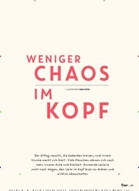 WENIGER CHAOS IM KOPF Titelbild Ausgabe 93/2025 Titelbild der Ausgabe 93/2025 von WENIGER CHAOS IM KOPF. Zeitschriften als Abo oder epaper bei United Kiosk online kaufen.