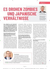 Titelbild der Ausgabe 1/2020 von 3 Fragen an …: ES DROHEN ZOMBIES UND JAPANISCHE VERHÄLTNISSE. Zeitschriften als Abo oder epaper bei United Kiosk online kaufen.