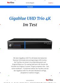 Titelbild der Ausgabe 14/2019 von TECHNIK: Gigablue UHD Trio 4K Im Test. Zeitschriften als Abo oder epaper bei United Kiosk online kaufen.