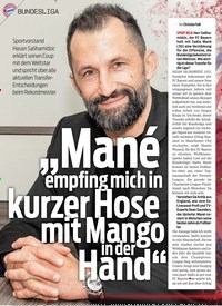 Titelbild der Ausgabe 25/2022 von „Mané empfing mich in kurzer Hose mit Mango in der Hand“. Zeitschriften als Abo oder epaper bei United Kiosk online kaufen.
