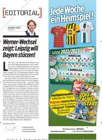 Titelbild der Ausgabe 32/2022 von Werner-Wechsel zeigt: Leipzig will Bayern stürzen!. Zeitschriften als Abo oder epaper bei United Kiosk online kaufen.